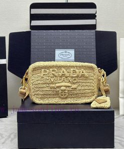 (Paired version full package, customized), Lafite Grass woven camera bag 1BH196, 3D embroide8ych9stk