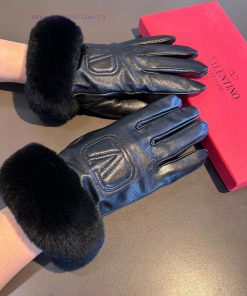 Batch2023 new model debut ‼ Valentino Long Lazy Rabbit Hair Touchscreen Women's Gloves Officxt06up43