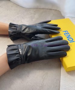Fendi sheepskin gloves, fashionable gloves, warm interior for autumn and winter, classic and1nd1frmq