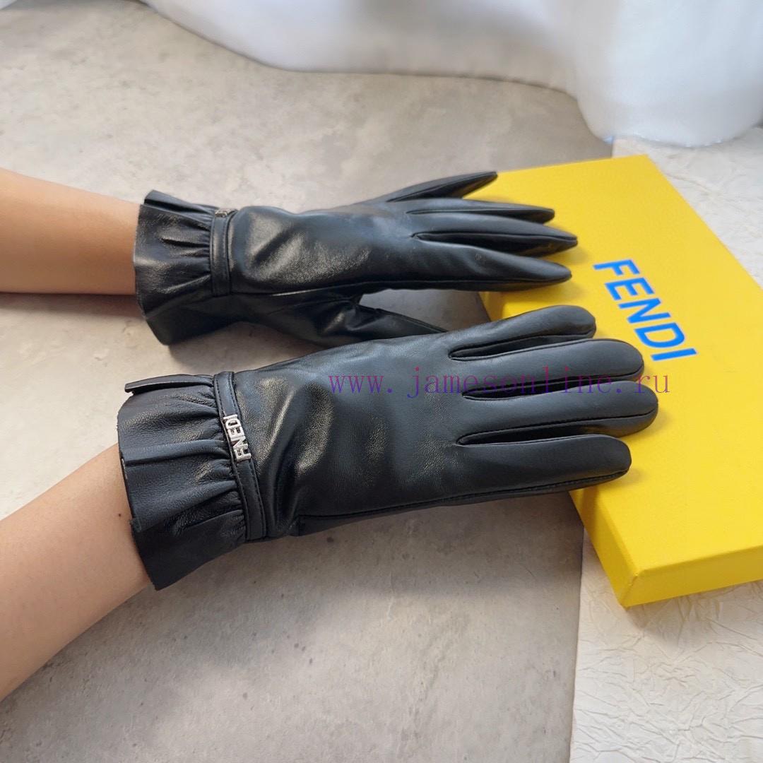 Fendi sheepskin gloves, fashionable gloves, warm interior for autumn and winter, classic and1nd1frmq