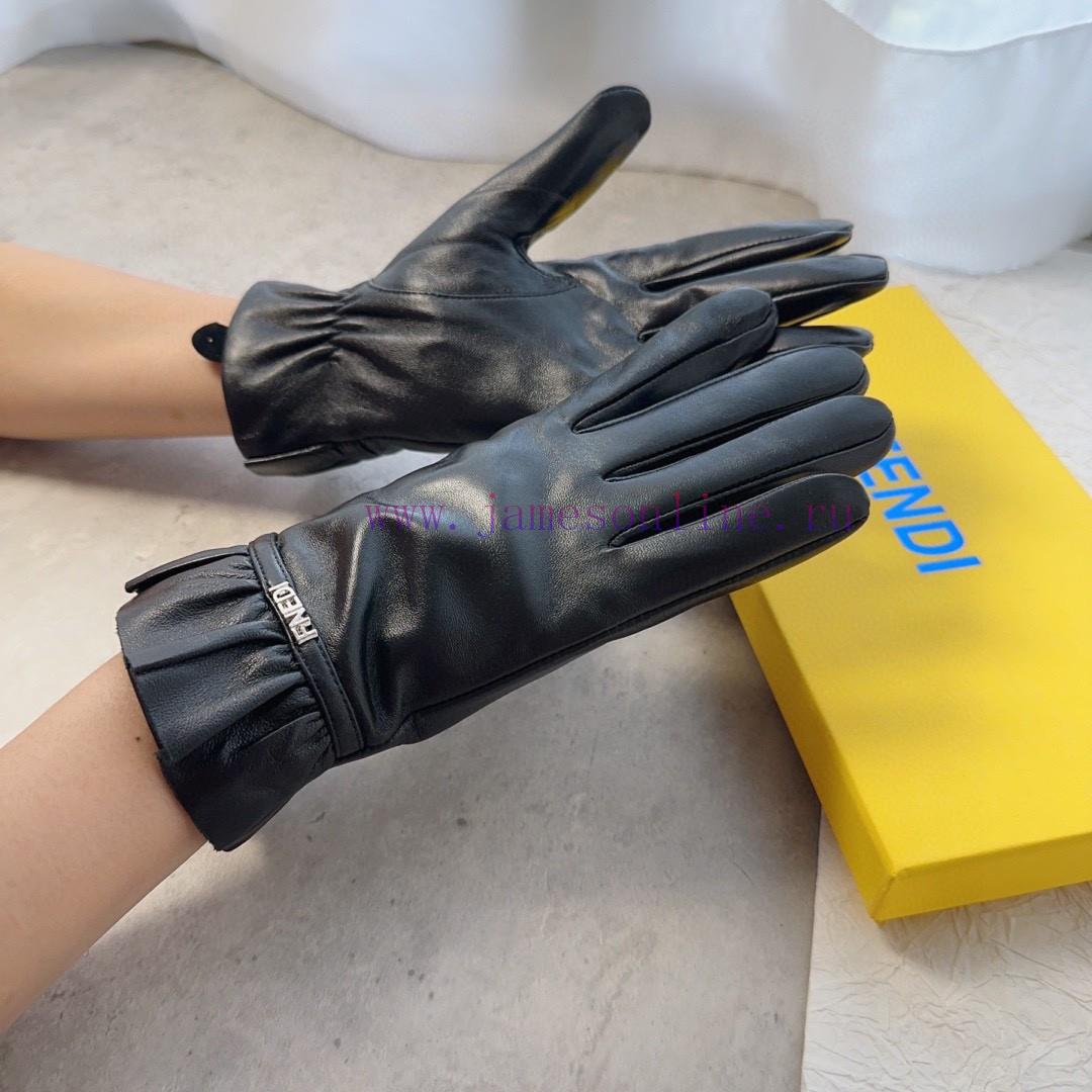 Fendi sheepskin gloves, fashionable gloves, warm interior for autumn and winter, classic and1nd1frmq - Image 3