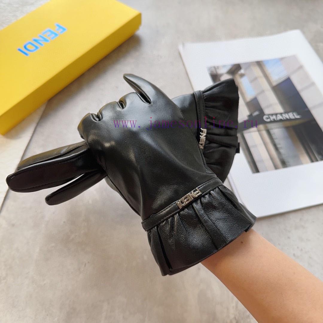 Fendi sheepskin gloves, fashionable gloves, warm interior for autumn and winter, classic and1nd1frmq - Image 5