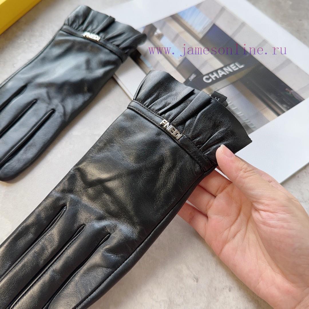 Fendi sheepskin gloves, fashionable gloves, warm interior for autumn and winter, classic and1nd1frmq - Image 10