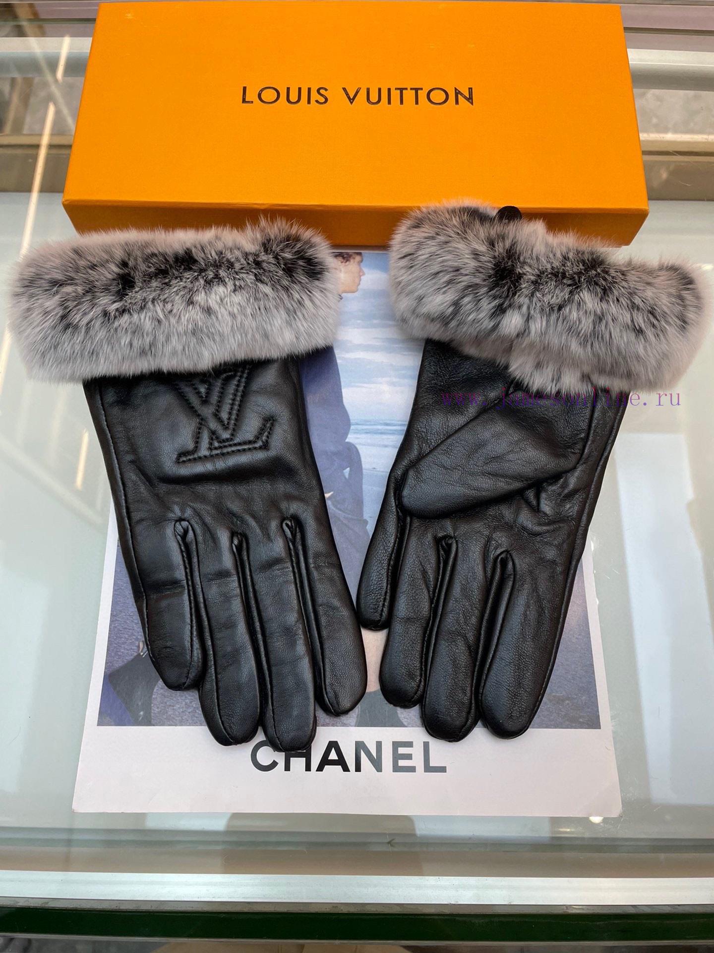 Lv's new women's gloves are made of top-grade sheepskin leather, which is ultra-thin, soft, wsrwixim - Image 4