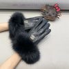 Chanel genuine leather gloves, sheepskin women's winter warm and plush thick fur mouth, big dief00pq