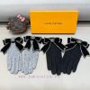 Chanel wool gloves, bow tie fashionable gloves, warm autumn and winter with velvet lining, c4lyxxl76