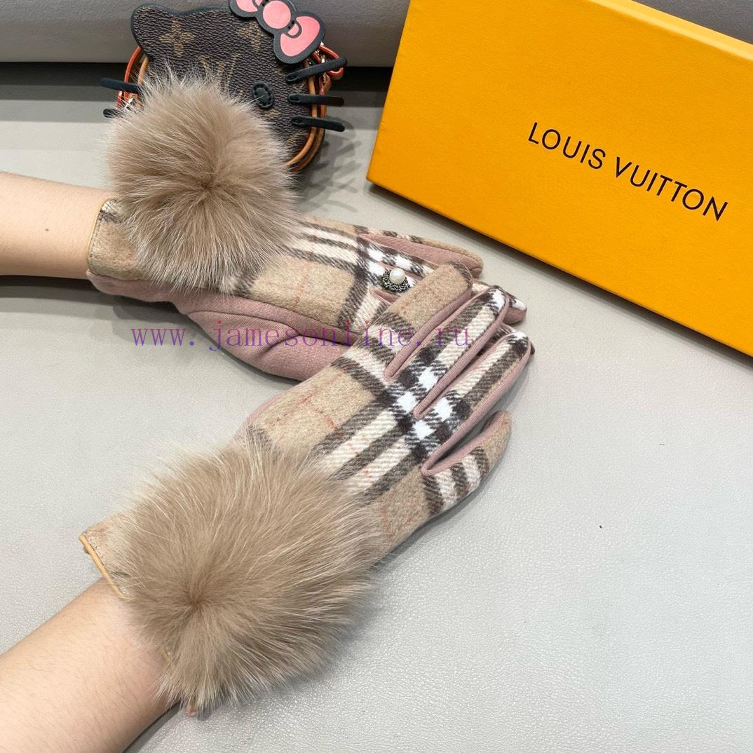 Burberry's New Big Fox Hair Ball Wool Gloves 🧤 Fashionable gloves, warm autumn and winter wi2sos0iox - Image 8