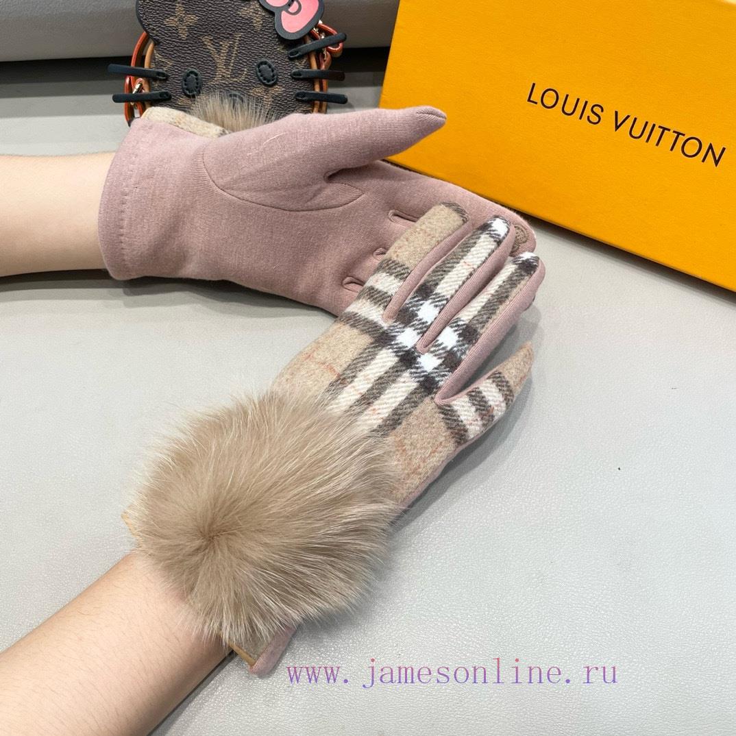 Burberry's New Big Fox Hair Ball Wool Gloves 🧤 Fashionable gloves, warm autumn and winter wi2sos0iox - Image 11