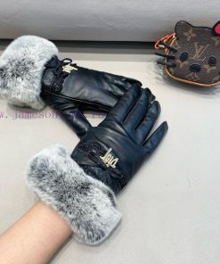 The new autumn and winter lazy rabbit fur sheepskin gloves from Dior DIDR for women's phonesqpd15rte