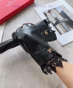 Valentino Women's New Sheepskin Gloves, Fashionable Gloves, Warm for Autumn and Winter with q4pbc1ko