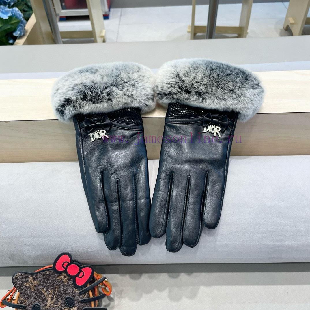 Dior DIDR's new 2024 autumn/winter lazy rabbit fur sheepskin gloves for mobile phone touch so2mz3a5l - Image 2