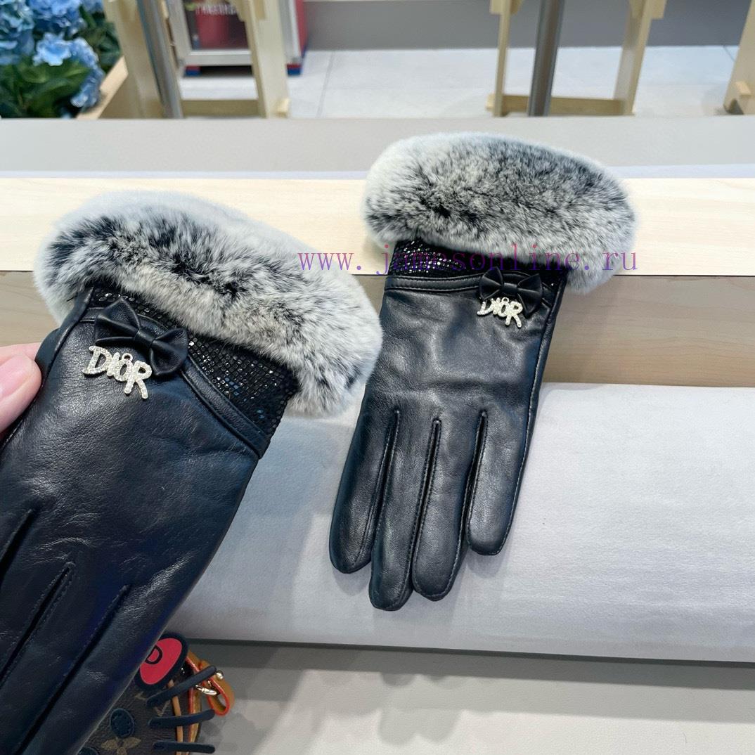 Dior DIDR's new 2024 autumn/winter lazy rabbit fur sheepskin gloves for mobile phone touch so2mz3a5l - Image 3