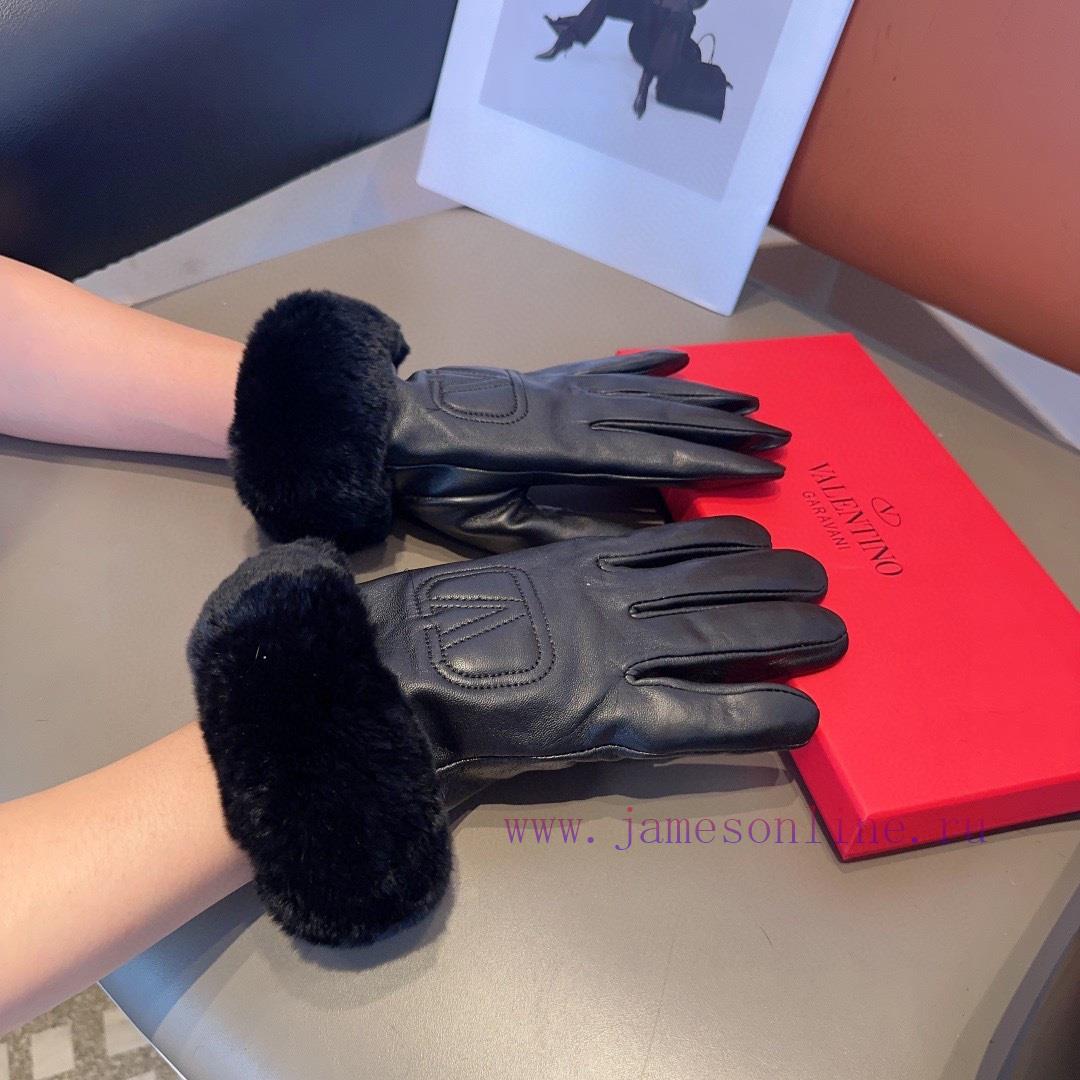 Valentino Sheepskin Gloves, Fashionable Gloves, Warm in Autumn and Winter with Velvet Inner g42f4a8g - Image 2
