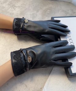 Gucci Sheepskin Women's Gloves, Fashionable Gloves, Warm Interior for Autumn and Winter, Cla8qutr7zl