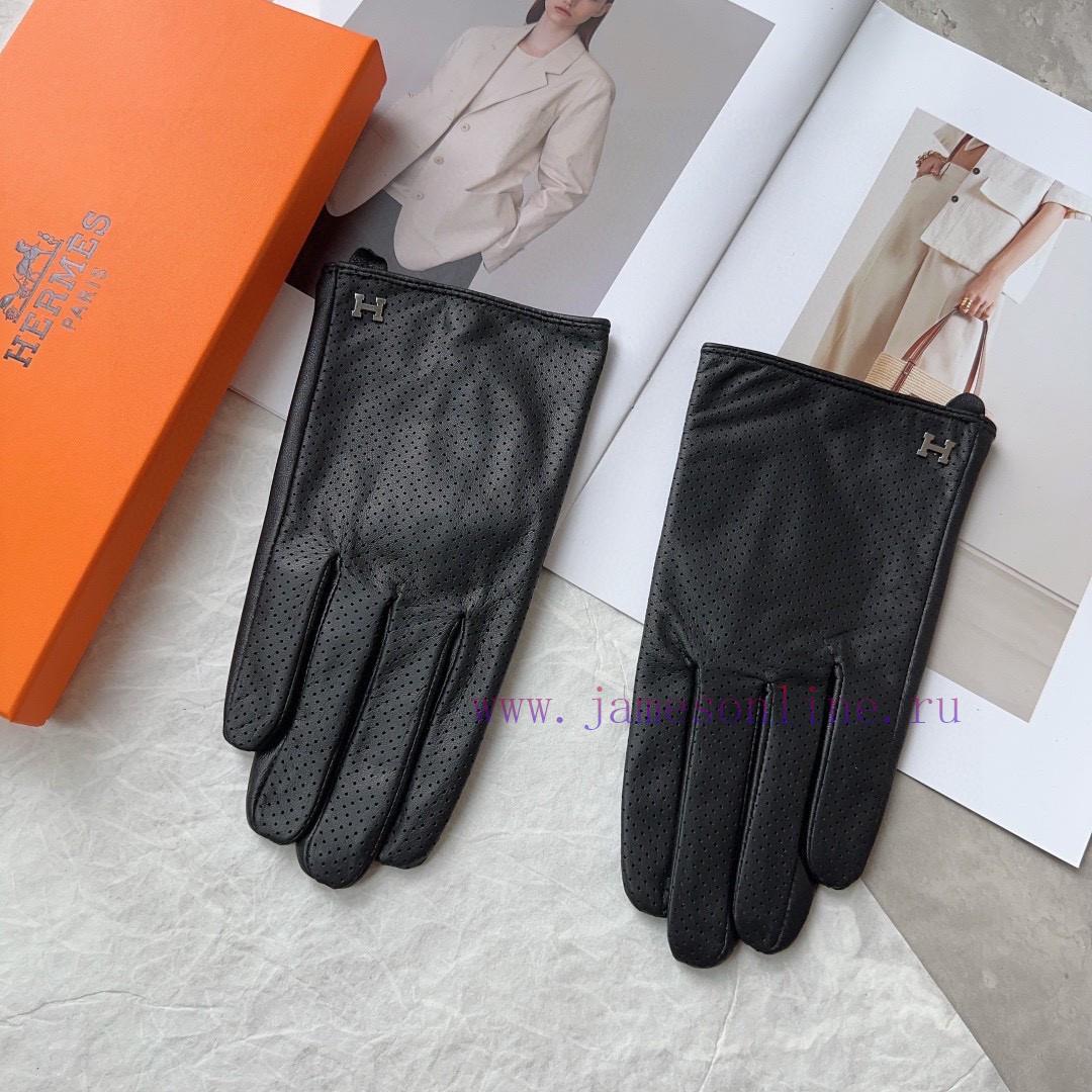 Hermes Men's Sheepskin Gloves, Fashionable Gloves, Warm Interior for Autumn and Winter, Clascd6kx9qb - Image 4