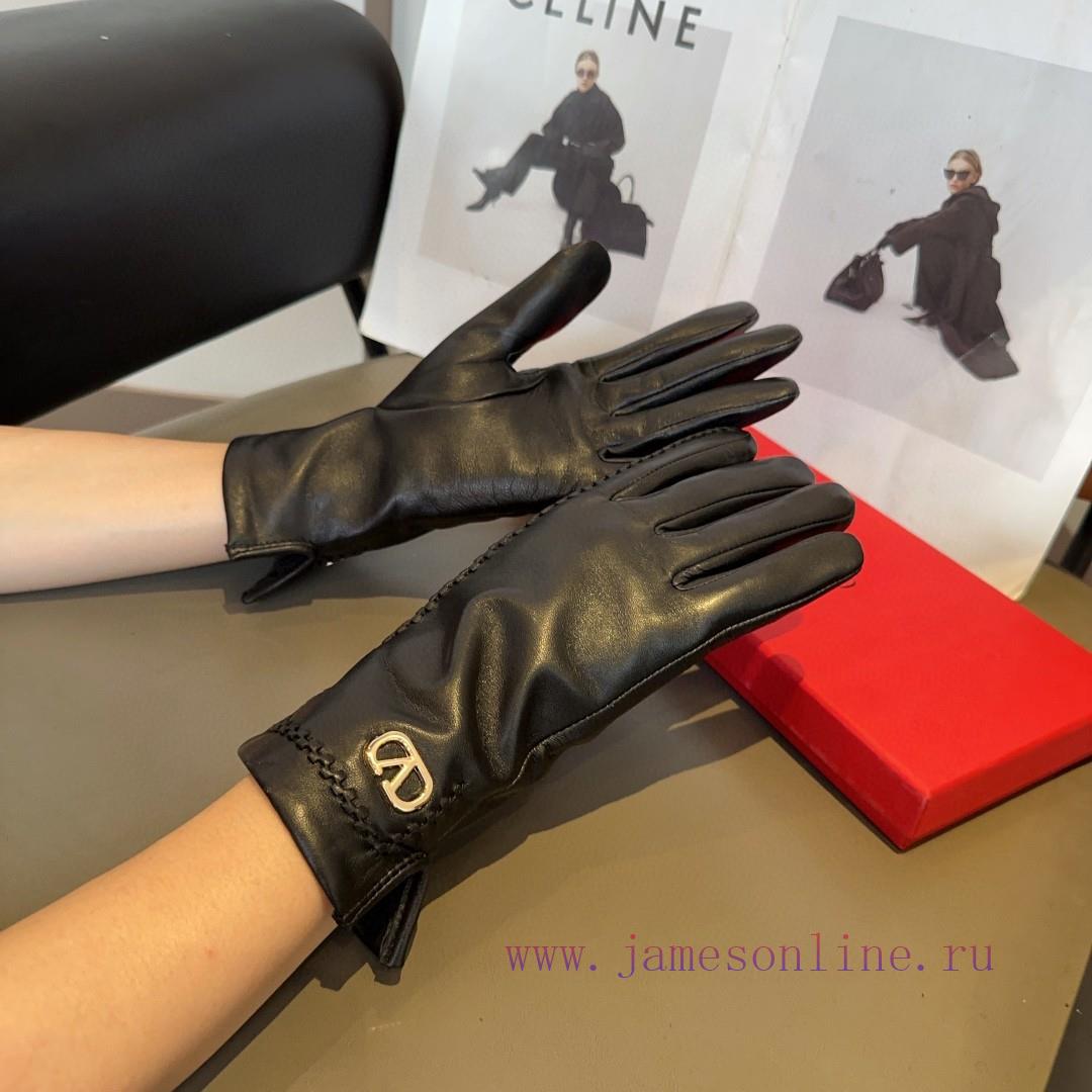 Valentino Sheepskin Gloves, Fashionable Gloves, Warm Interior for Autumn and Winter, Classicfhiu3zay