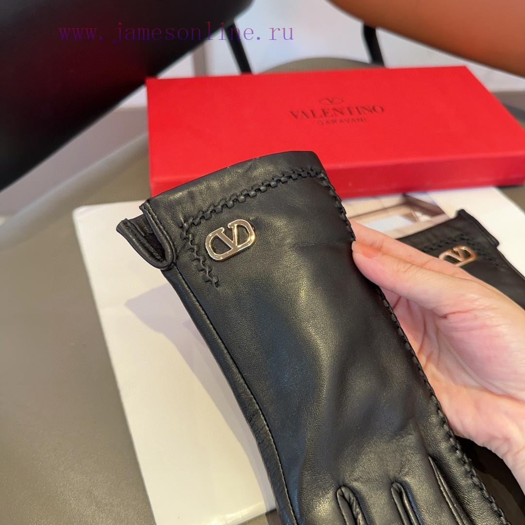Valentino Sheepskin Gloves, Fashionable Gloves, Warm Interior for Autumn and Winter, Classicfhiu3zay - Image 9