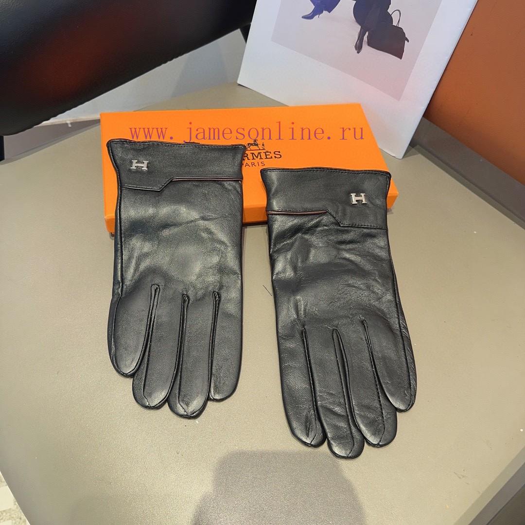 Hermes Men's Sheepskin Gloves, Fashionable Gloves, Warm in Autumn and Winter with Velvet Innulcep6hb - Image 5