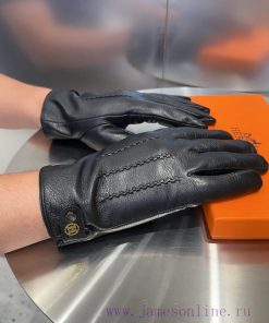 Hermes Men's New Product Sheepskin Gloves, Fashionable Gloves, Warm in Autumn and Winter witd0xkhnga
