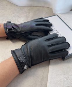 Gucci Men's New Product Sheepskin Gloves, Fashionable Gloves, Warm in Autumn and Winter withf1z0g945