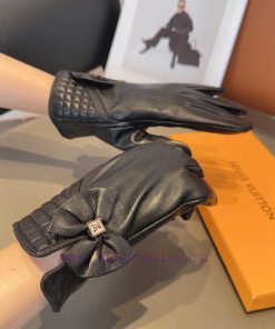 LV Women's Sheepskin Gloves, Fashionable Gloves, Warm in Autumn and Winter with Velvet Innerwucz8xjx