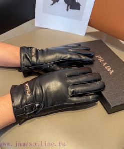 Prada Men's New Product Sheepskin Gloves, Fashionable Gloves, Warm in Autumn and Winter with5iem0oav