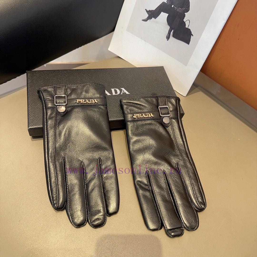 Prada Men's New Product Sheepskin Gloves, Fashionable Gloves, Warm in Autumn and Winter with5iem0oav - Image 5
