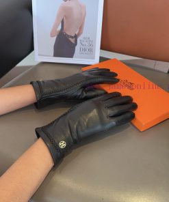 Hermes Sheepskin Gloves, Fashionable Gloves, Warm in Autumn and Winter with Velvet Inner Lin0qbhqo9q
