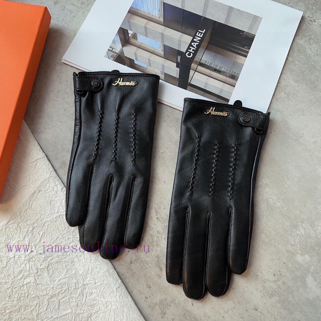 Hermes Men's Gloves, Fashionable Gloves, Warm Interior for Autumn and Winter, Classic and Sik4fpg3rw - Image 4