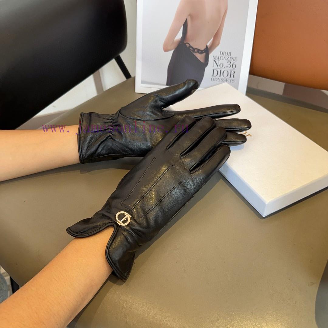 Dior Women's New Sheepskin Gloves, Fashionable Gloves, Warm in Autumn and Winter with Velvetz4oofm8g