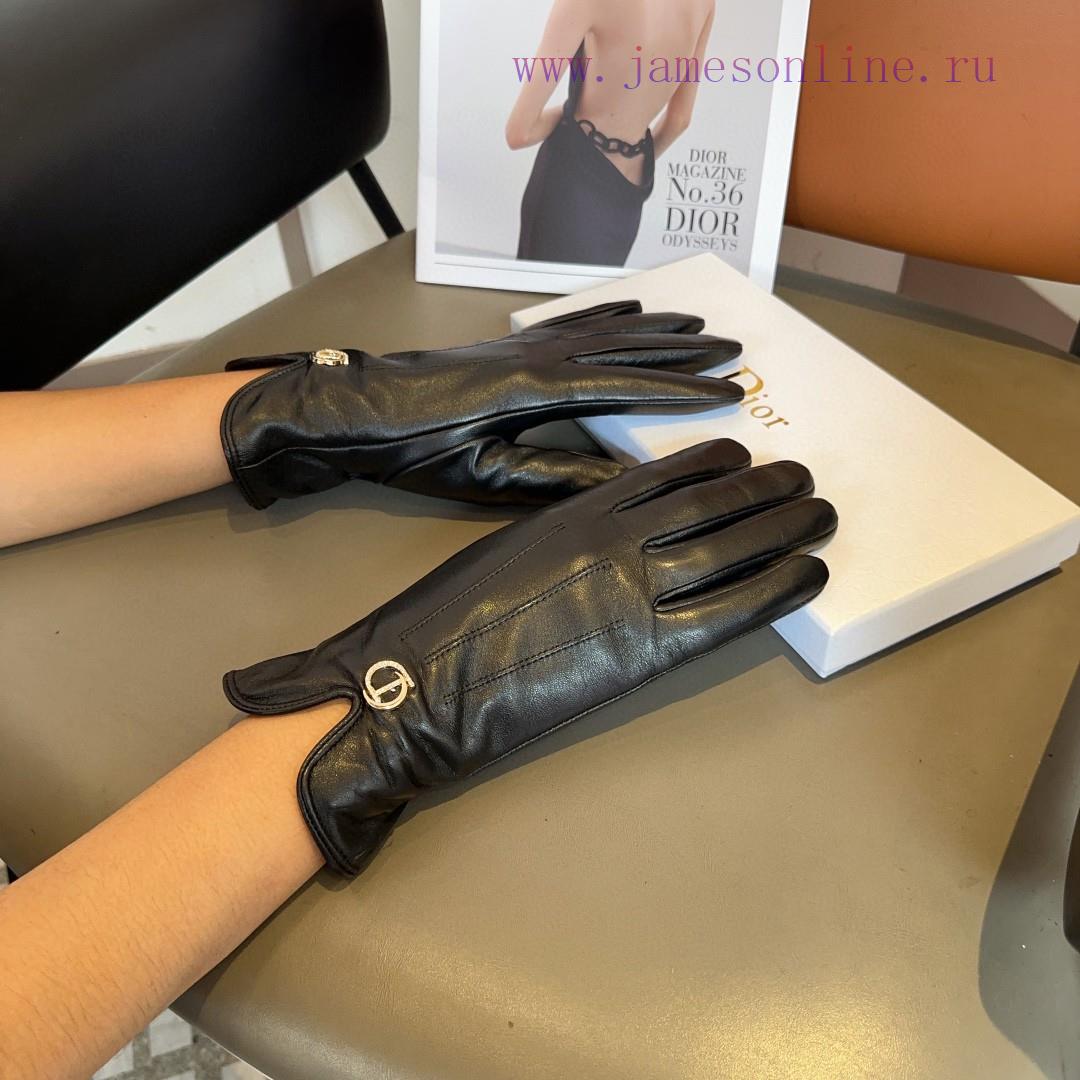 Dior Women's New Sheepskin Gloves, Fashionable Gloves, Warm in Autumn and Winter with Velvetz4oofm8g - Image 3