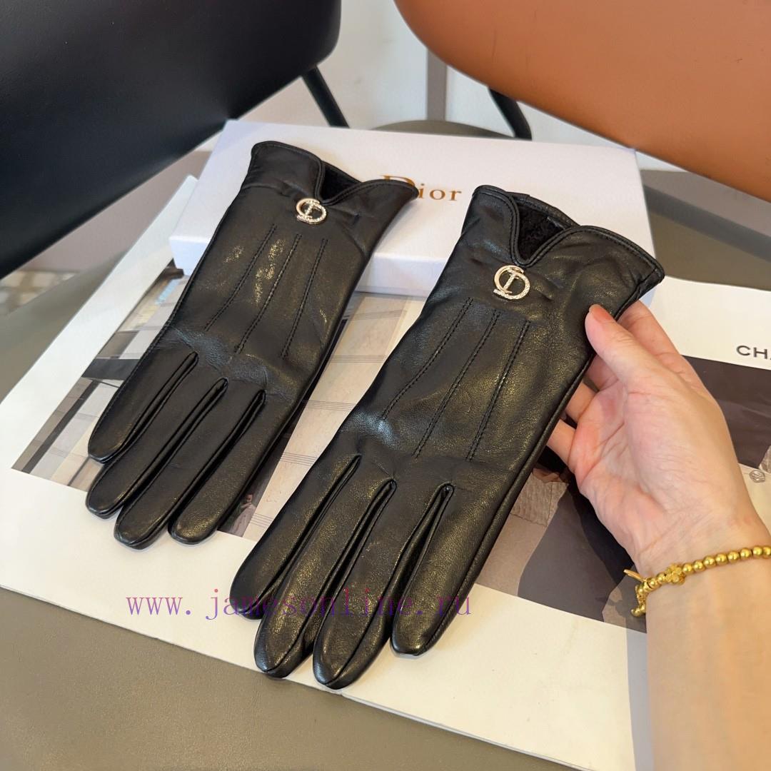 Dior Women's New Sheepskin Gloves, Fashionable Gloves, Warm in Autumn and Winter with Velvetz4oofm8g - Image 7
