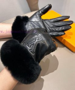BatchLouis Vuitton LV2024 Autumn/Winter Lazy Rabbit Hair Sheepskin Embroidered Glove Phone T9hjrz1ui