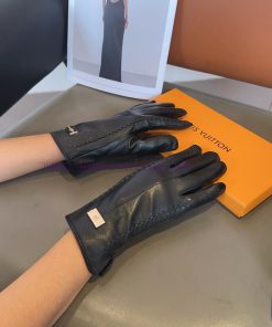 LV sheepskin gloves, fashionable gloves, warm autumn and winter with velvet lining, classic citbltnd