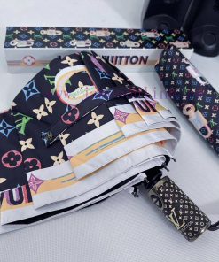 LOUIS VUITTON 2024 New Printed Key Explosive Pattern Triple Fold Automatic Folding Sunny Umb0znkauvk