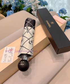 CHANEL Coco 5 Triple Fold Automatic Folding Sunny Umbrella Made from Taiwan Imported UV Prot67y8iwpg