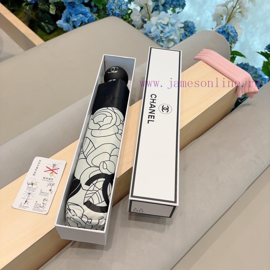 CHANEL Chanel Camellia Classic Returns, Triple Fold Automatic Folding Sunny Umbrella with Chimwpyf8v - Image 2