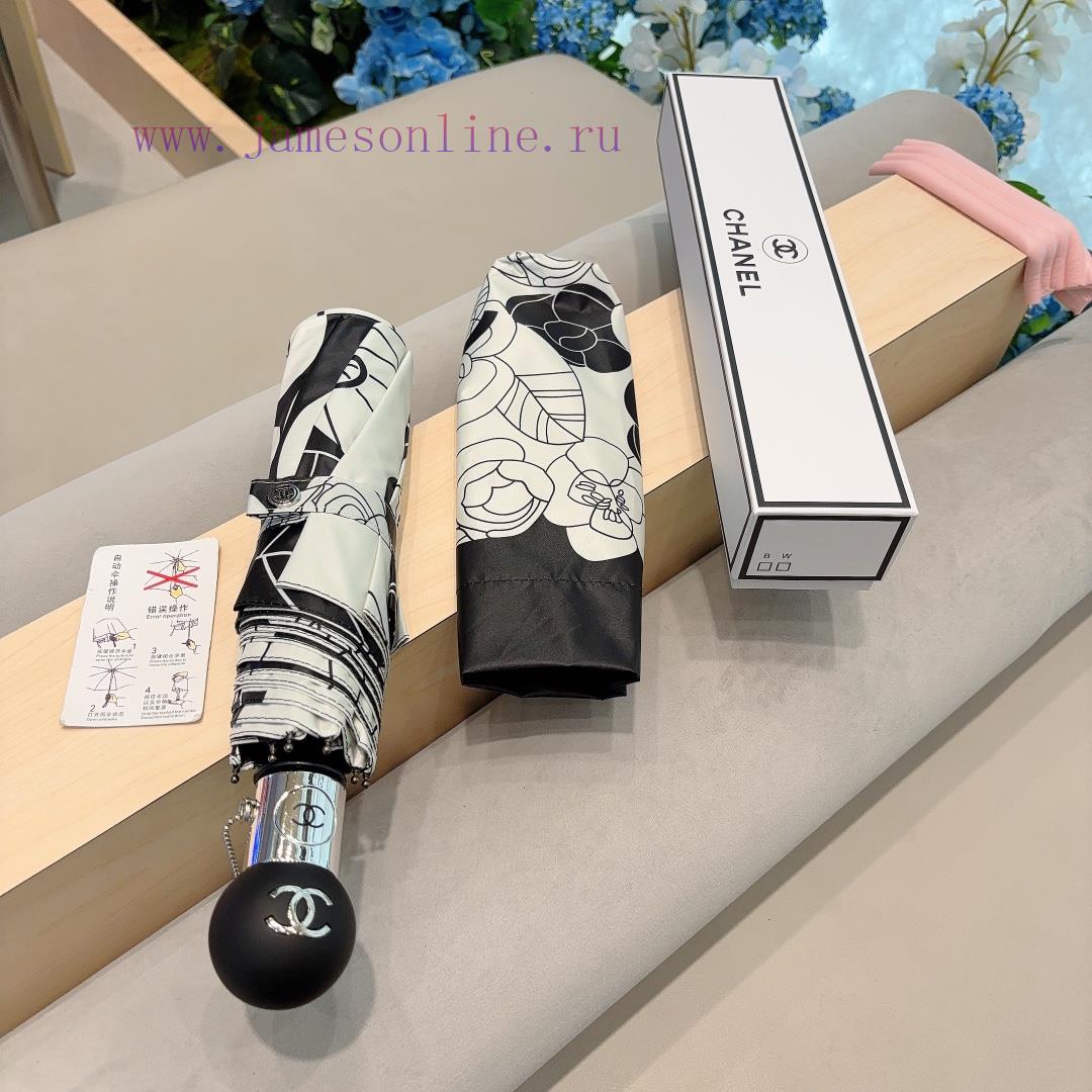 CHANEL Chanel Camellia Classic Returns, Triple Fold Automatic Folding Sunny Umbrella with Chimwpyf8v - Image 3