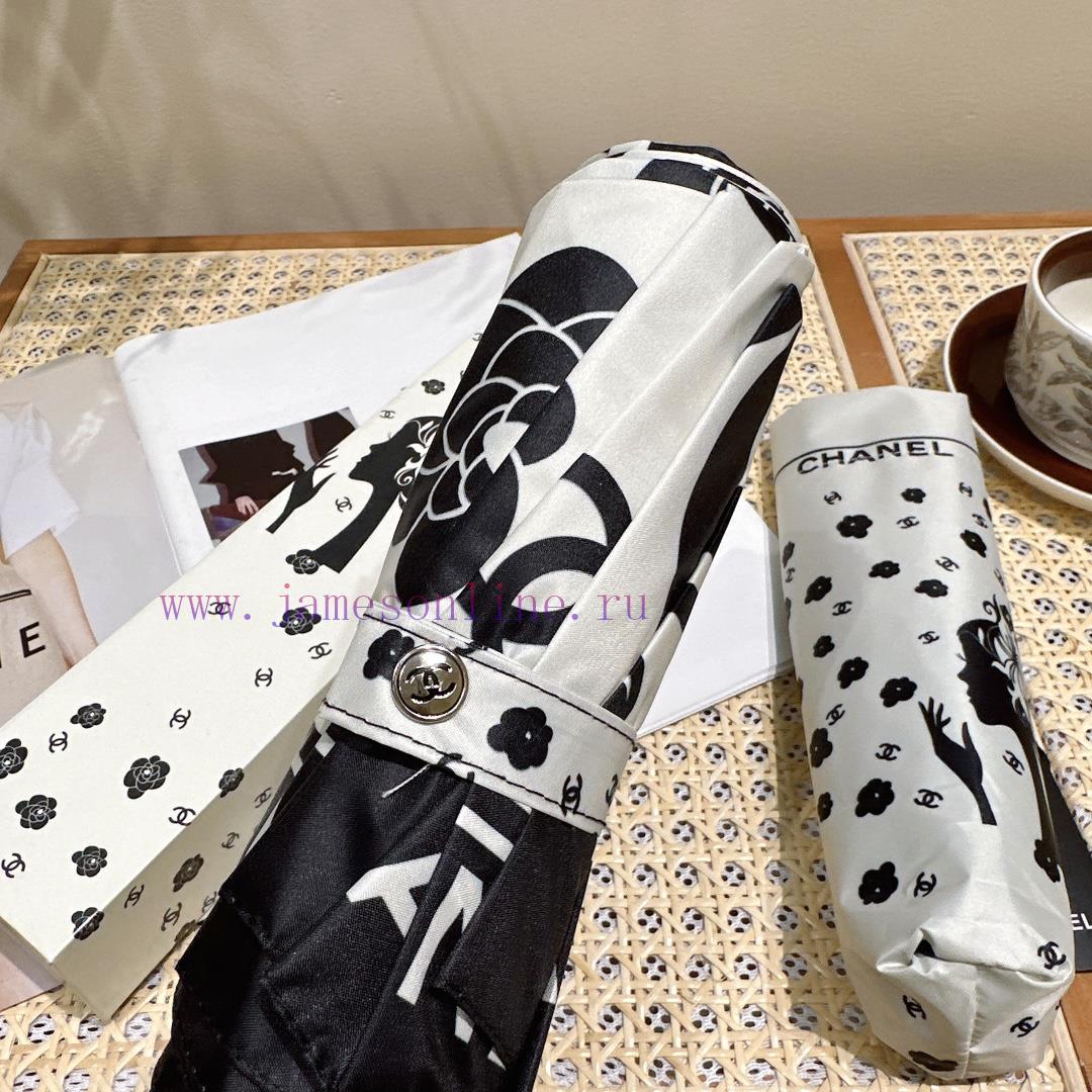 CHANEL Dunhuang 2024 new three fold automatic folding umbrella with exquisite workmanship, f64cjifjq - Image 3