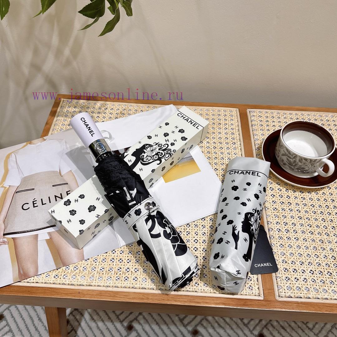 CHANEL Dunhuang 2024 new three fold automatic folding umbrella with exquisite workmanship, f64cjifjq - Image 5