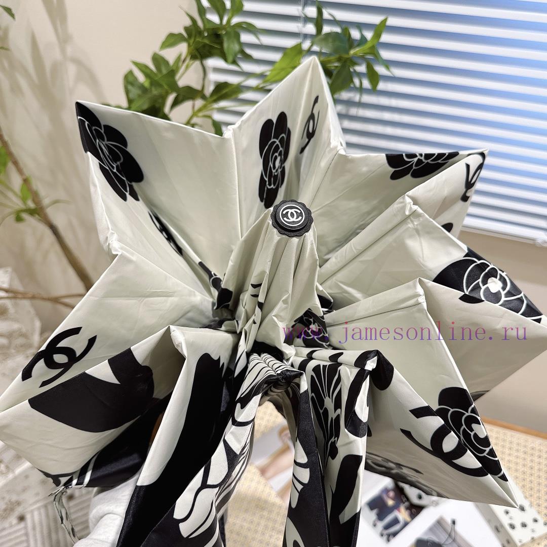 CHANEL Dunhuang 2024 new three fold automatic folding umbrella with exquisite workmanship, f64cjifjq - Image 6