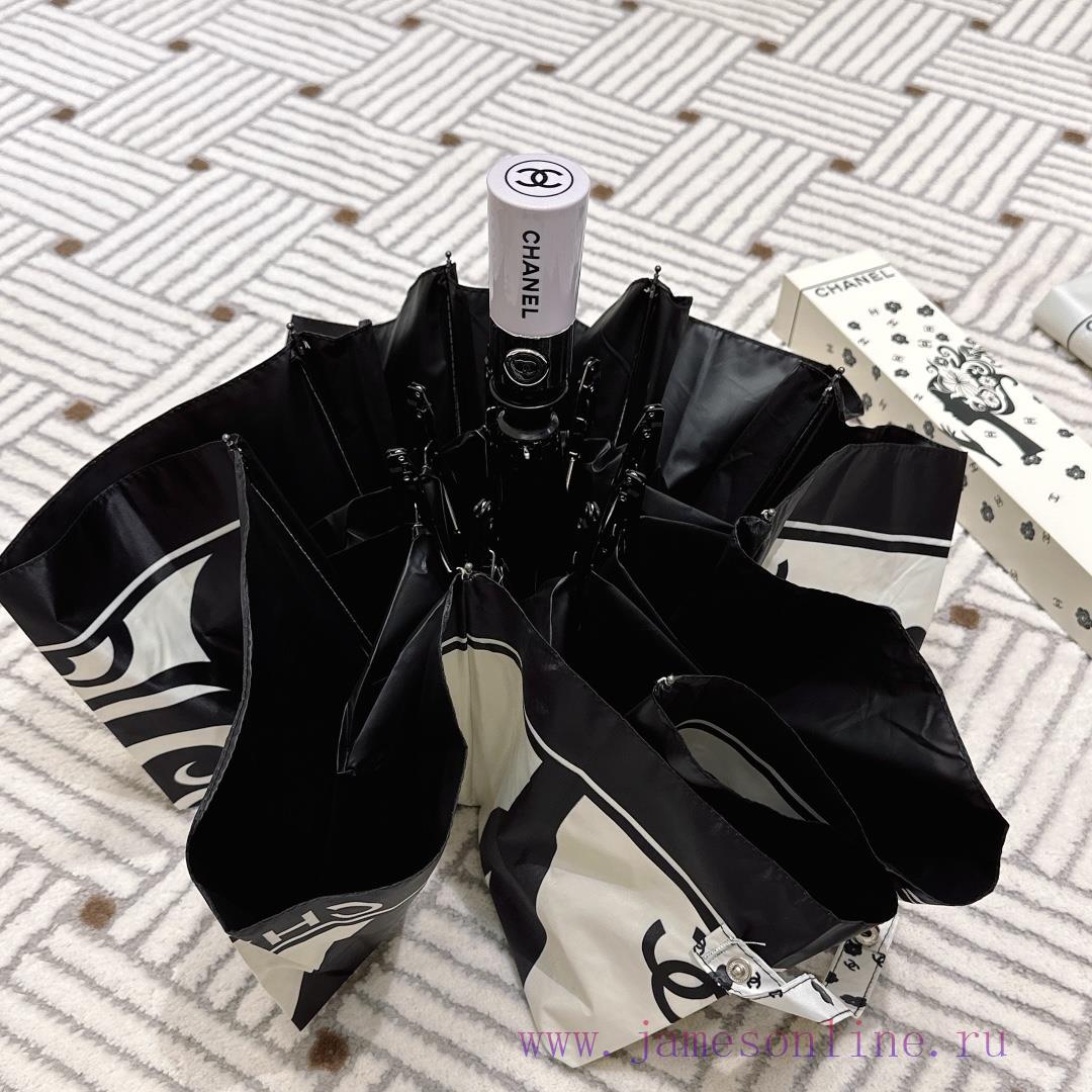 CHANEL Dunhuang 2024 new three fold automatic folding umbrella with exquisite workmanship, f64cjifjq - Image 7