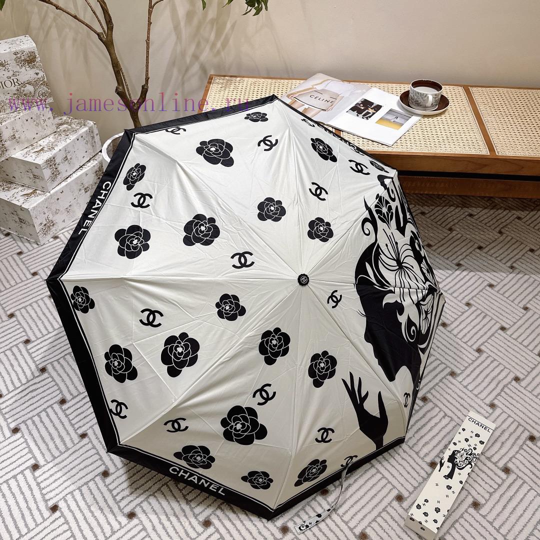 CHANEL Dunhuang 2024 new three fold automatic folding umbrella with exquisite workmanship, f64cjifjq - Image 9
