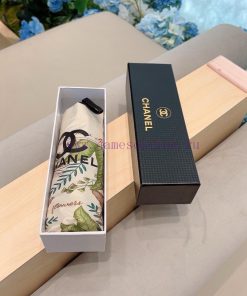 Chanel Chanel Leaf Chrysanthemum 2024 New Five Fold Hand Folding Sunny Umbrella Classic Hot hij919pi