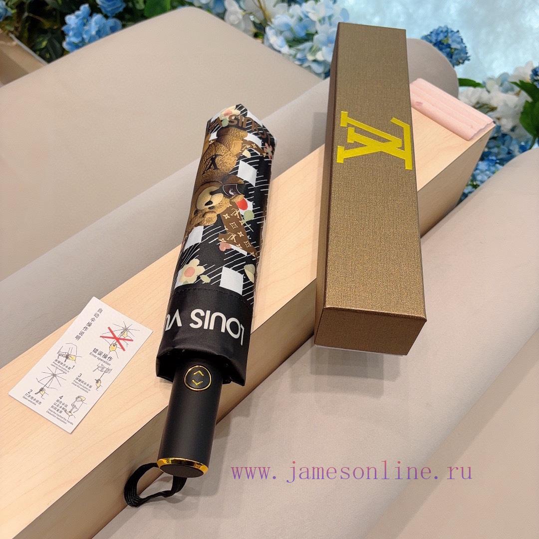 LOUIS VUITTON 2024 New Beer Bear Triple Fold Automatic Folding Sunny Umbrella with New Coatihtmxaxof