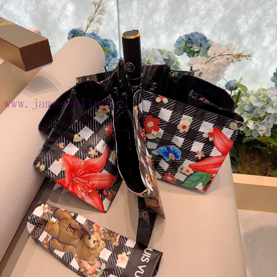 LOUIS VUITTON 2024 New Beer Bear Triple Fold Automatic Folding Sunny Umbrella with New Coatihtmxaxof - Image 8