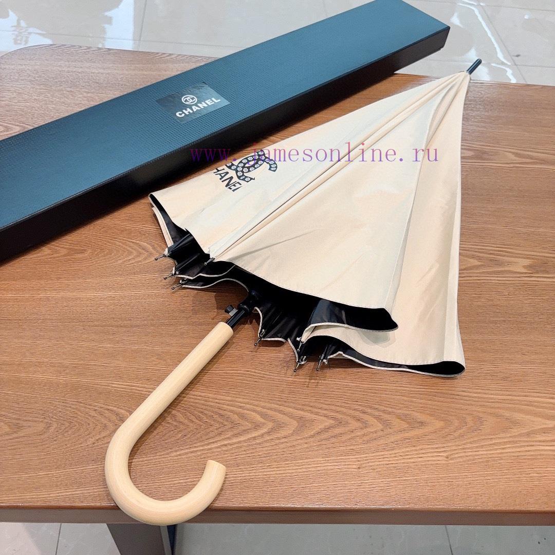 CHANEL straight pole long umbrella camellia classic Chanel summer new big logo rain and rain53781a6o - Image 9