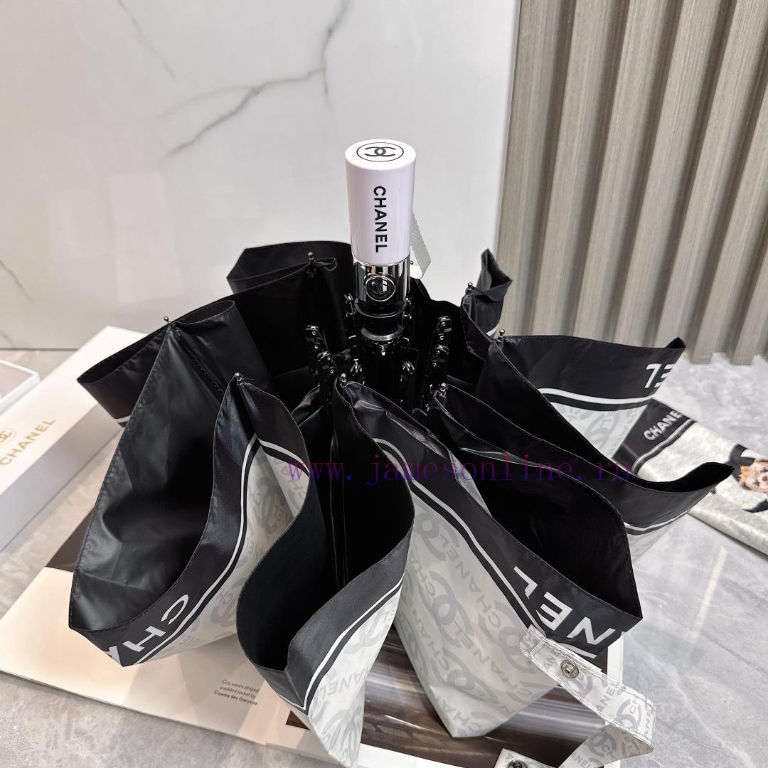 CHANEL Princess Bear 2024 Summer New Fully Automatic Folding Sunny UmbrellaBlack coating sunnie4cp91 - Image 6