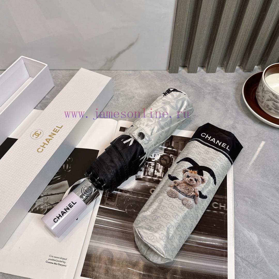 CHANEL Princess Bear 2024 Summer New Fully Automatic Folding Sunny UmbrellaBlack coating sunnie4cp91 - Image 7