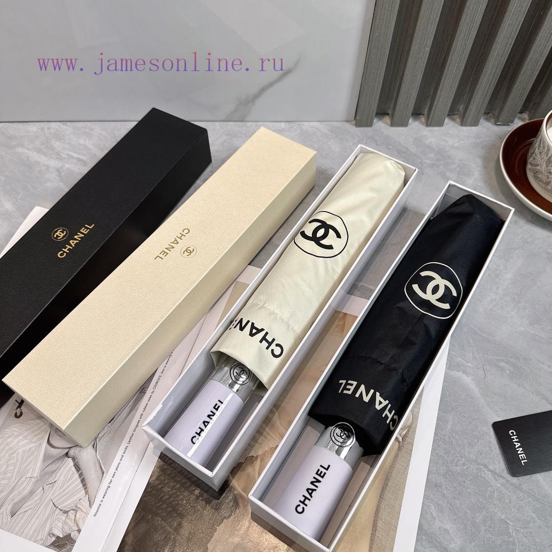 CHANEL Airplane 2024 Summer New Fully Automatic Folding UmbrellaBlack coating sunscreen effeitfp5zfw - Image 10
